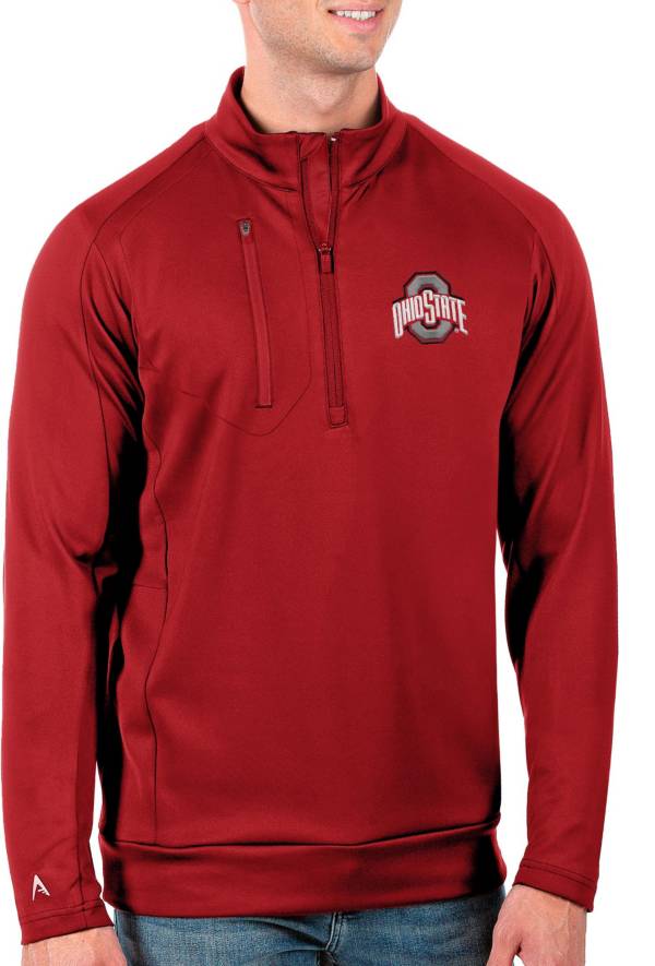 Antigua Men's Ohio State Buckeyes Scarlet Generation Half-Zip Pullover Shirt