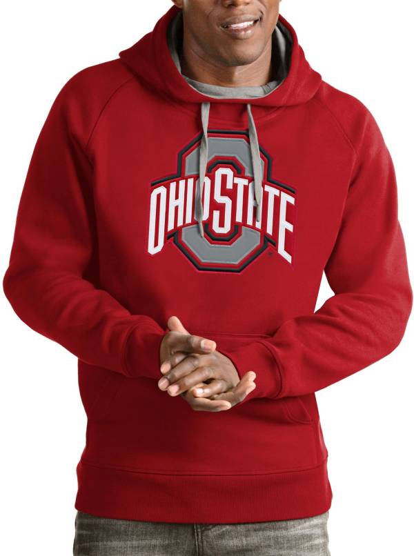 Antigua Men's Ohio State Buckeyes Scarlet Victory Pullover Hoodie