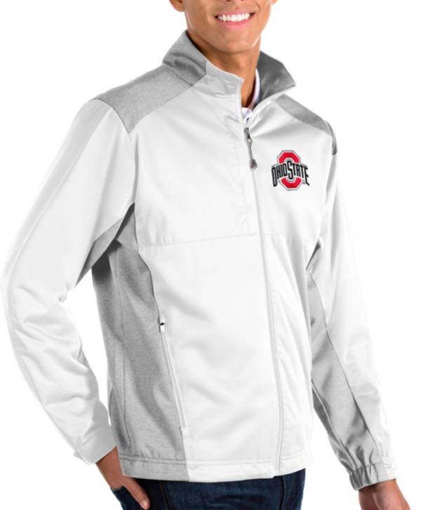 Antigua Men's Ohio State Buckeyes White Revolve Full-Zip Jacket