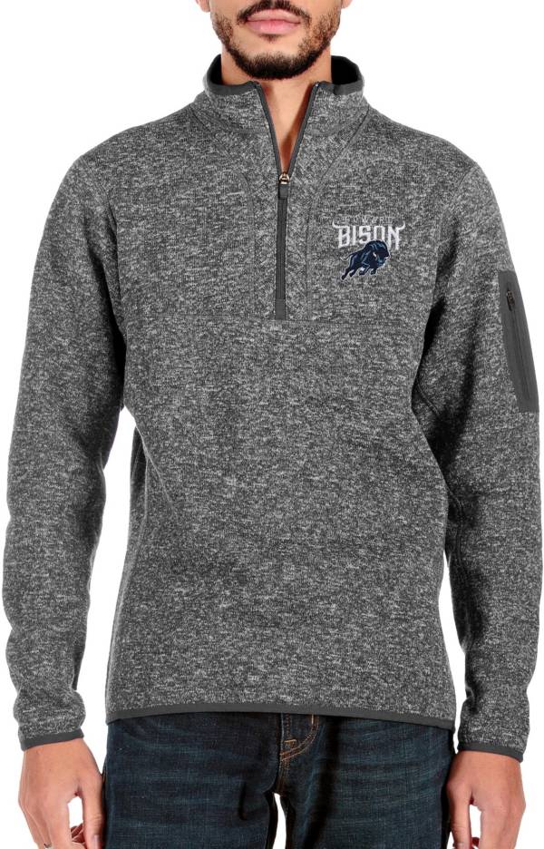 Antigua Men's Howard Bison Grey Fortune 1/4 Zip Pullover