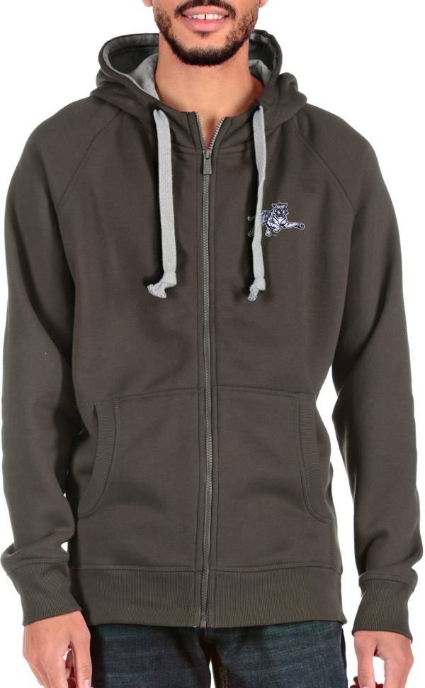 Antigua Men's Jackson State Tigers Grey Victory Full Zip Jacket