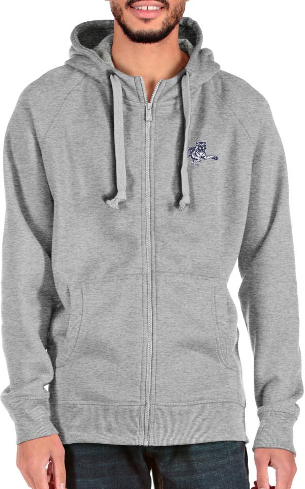 Antigua Men's Jackson State Tigers Grey Victory Full Zip Jacket