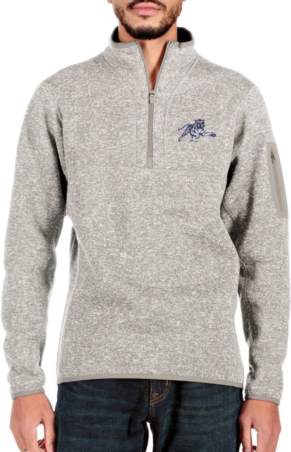 Antigua Men's Jackson State Tigers White Fortune 1/4 Zip Pullover