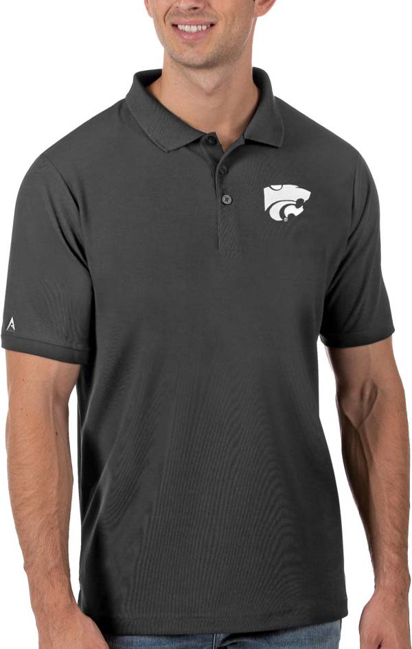 Antigua Men's Kansas State Wildcats Grey Legacy Pique Polo