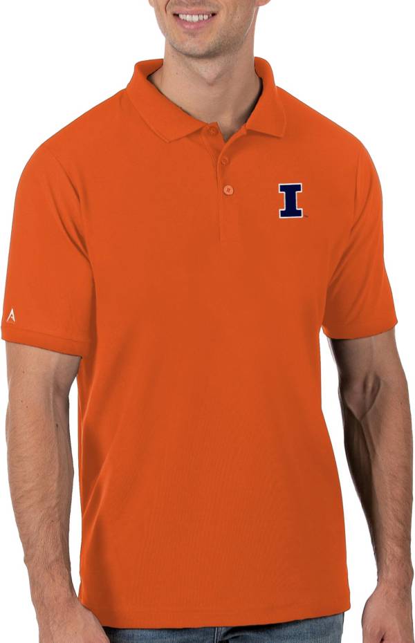 Antigua Men's Illinois Fighting Illini Orange Legacy Pique Polo