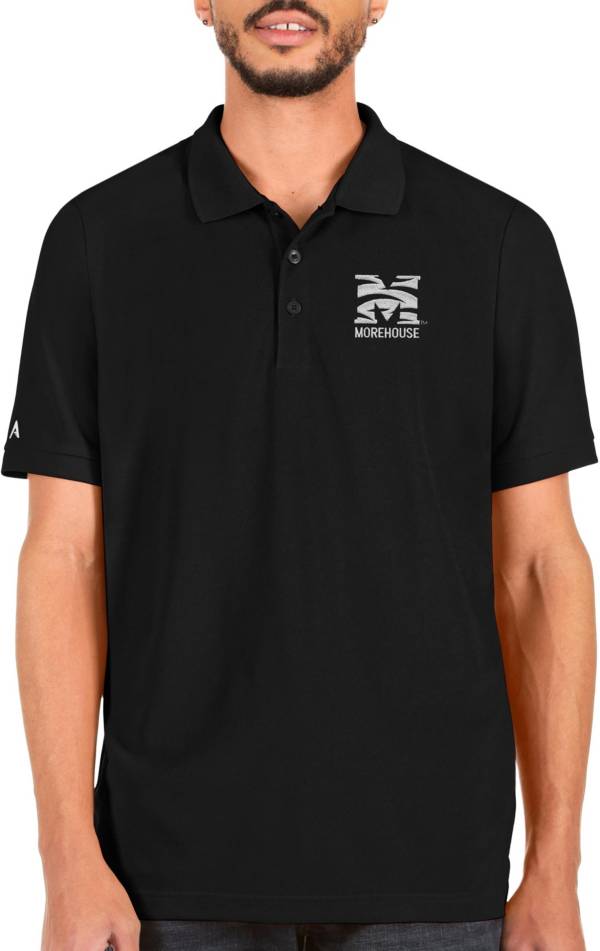 Antigua Men's Morehouse College Maroon Tigers Black Legacy Pique Polo