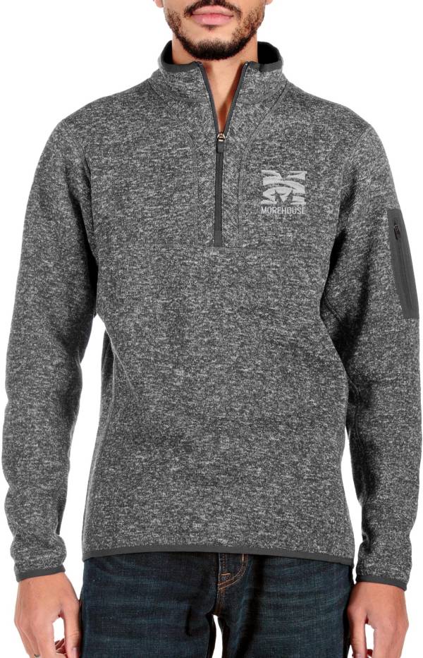 Antigua Men's Morehouse College Maroon Tigers Grey Fortune 1/4 Zip Pullover