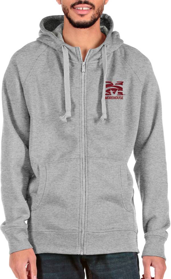 Antigua Men's Morehouse College Maroon Tigers Grey Victory Full Zip Jacket