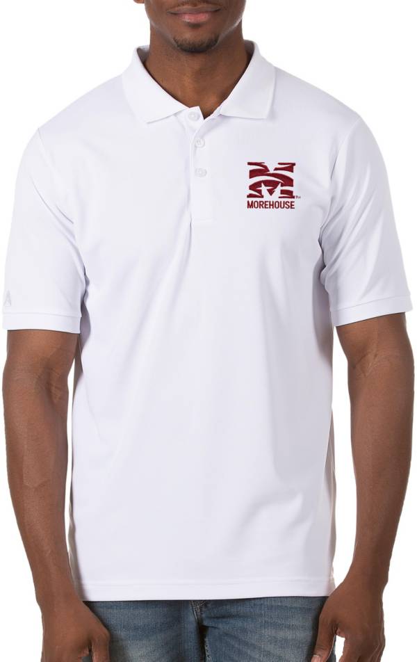 Antigua Men's Morehouse College Maroon Tigers White Legacy Pique Polo