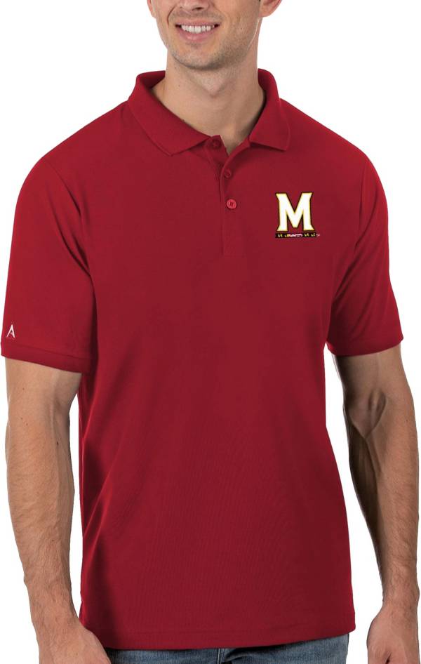 Antigua Men's Maryland Terrapins Red Legacy Pique Polo