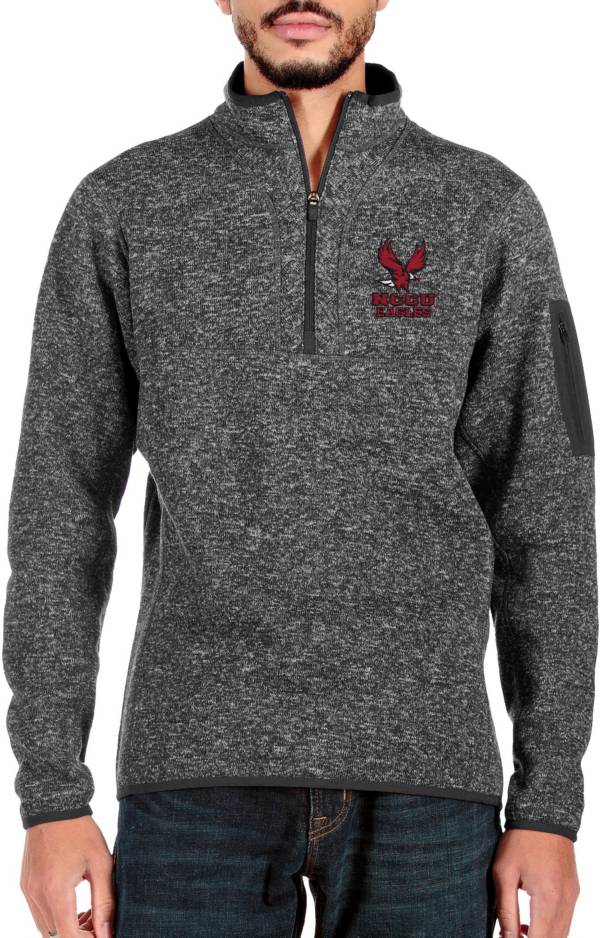 Antigua Men's North Carolina Central Eagles Black Fortune 1/4 Zip Pullover