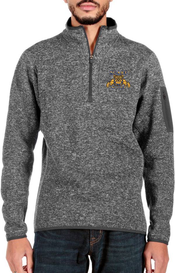 Antigua Men's North Carolina A&T Aggies Grey Fortune 1/4 Zip Pullover