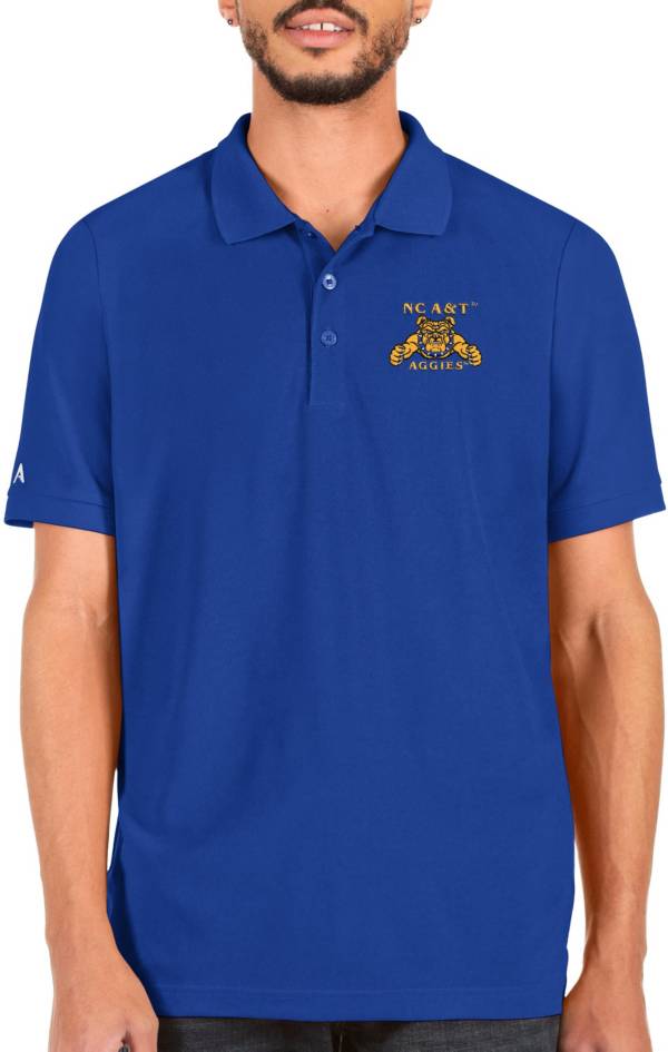 Antigua Men's North Carolina A&T Aggies Aggie Blue Legacy Pique Polo