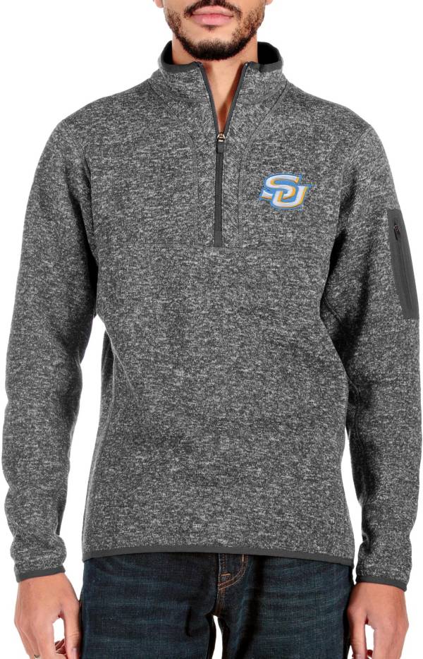 Antigua Men's Southern University Jaguars Grey Fortune 1/4 Zip Pullover