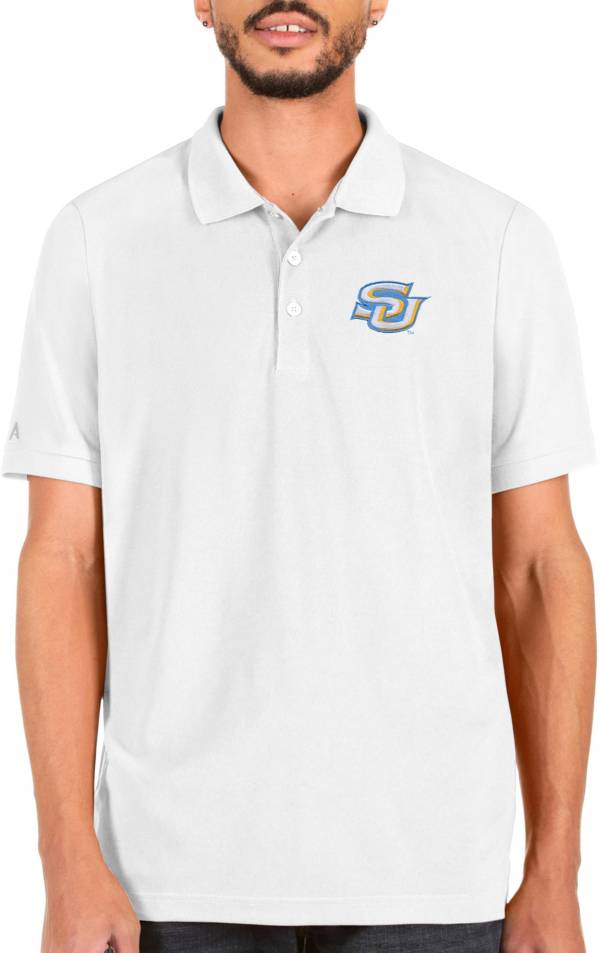 Antigua Men's Southern University Jaguars White Legacy Polo