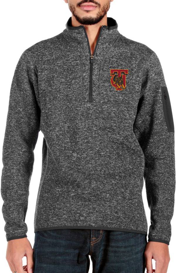 Antigua Men's Tuskegee Golden Tigers Black Fortune 1/4 Zip Pullover
