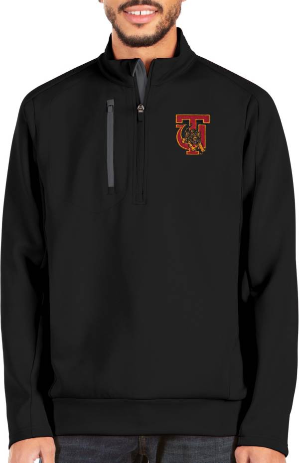 Antigua Men's Tuskegee Golden Tigers Black Fortune 1/4 Zip Pullover