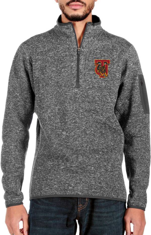 Antigua Men's Tuskegee Golden Tigers Grey Fortune 1/4 Zip Pullover