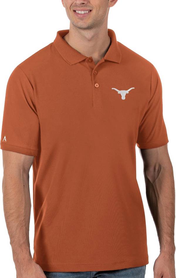 Antigua Men's Texas Longhorns Orange Legacy Pique Polo