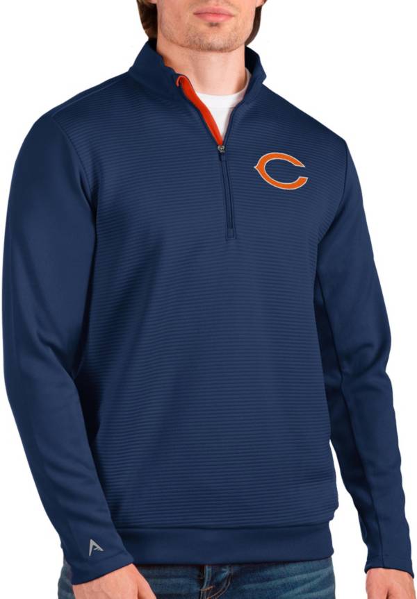 Antigua Men's Chicago Bears Vanquish Navy Quarter-Zip Pullover