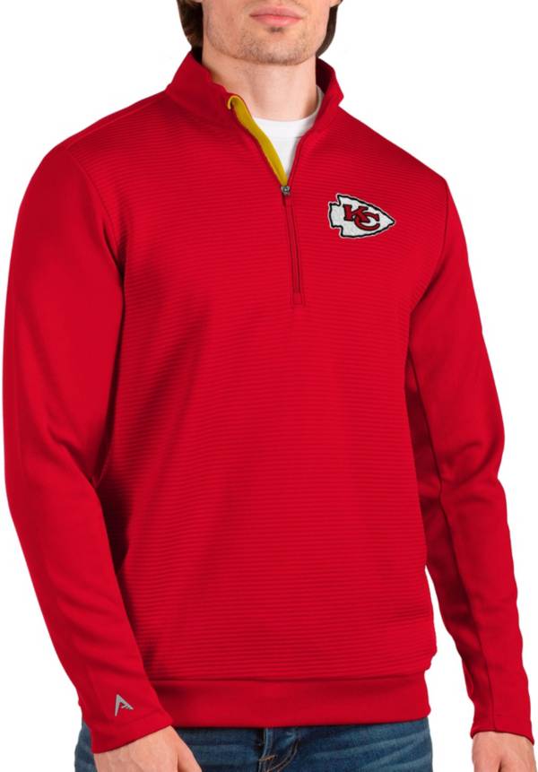 Antigua Men's Kansas City Chiefs Vanquish Red Quarter-Zip Pullover