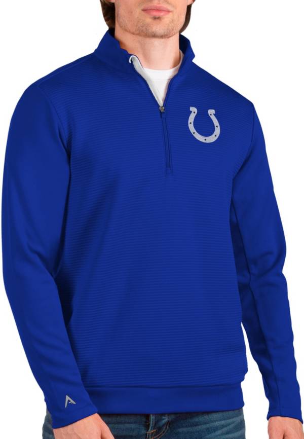 Antigua Men's Indianapolis Colts Vanquish Royal Quarter-Zip Pullover product image