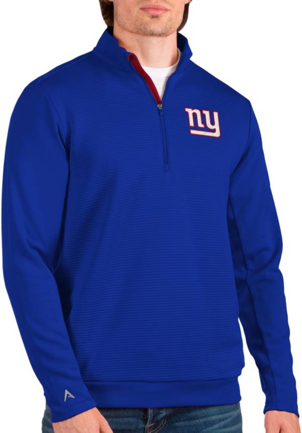 Antigua Men's New York Giants Vanquish Royal Quarter-Zip Pullover