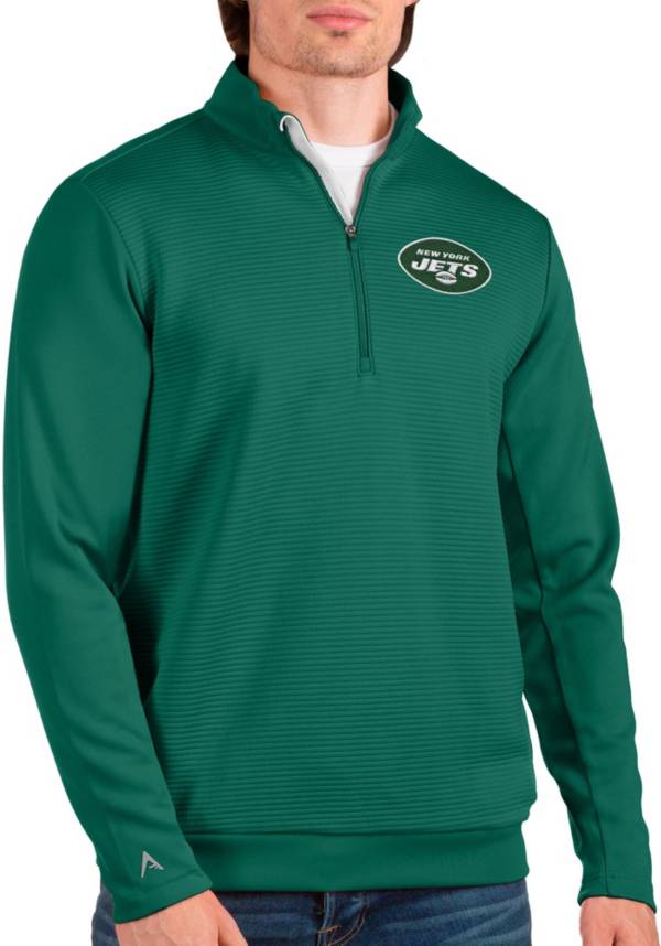 Antigua Men's New York Jets Vanquish Green Quarter-Zip Pullover