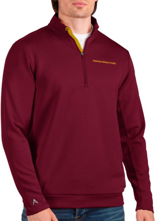 Antigua Men's Washington Football Team Vanquish Red Quarter-Zip Pullover