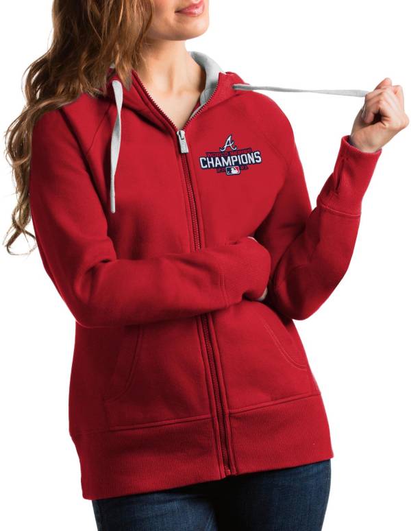 Antigua Women's 2021 World Series Champions Atlanta Braves Victory Full-Zip Hoodie