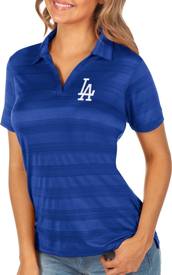 Antigua Women's Los Angeles Dodgers Compass Royal Polo