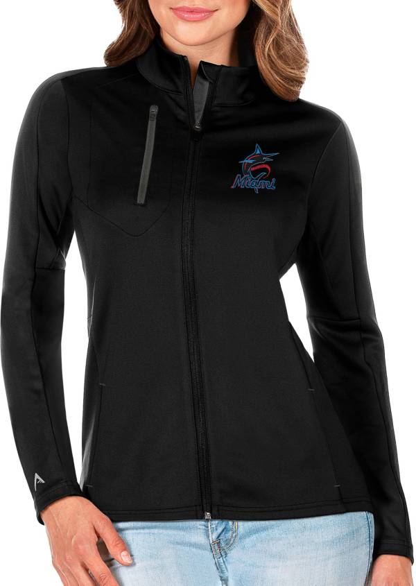 Antigua Women's Miami Marlins Generation Full-Zip Black Jacket