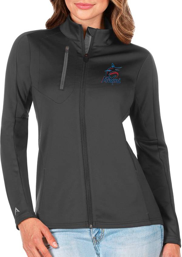 Antigua Women's Miami Marlins Generation Full-Zip Gray Jacket