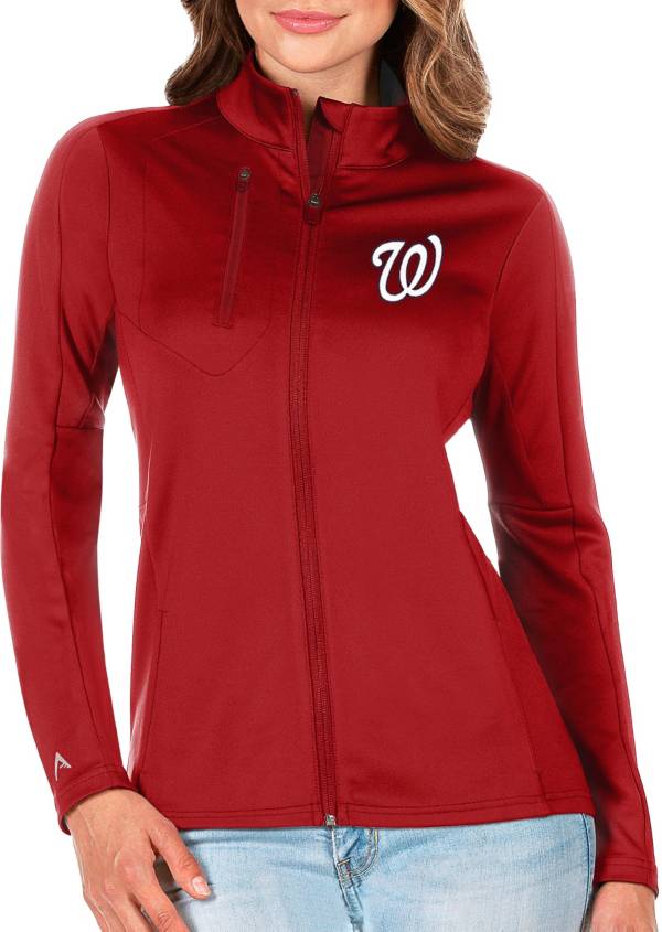 Antigua Women's Washington Nationals Generation Full-Zip Red Jacket