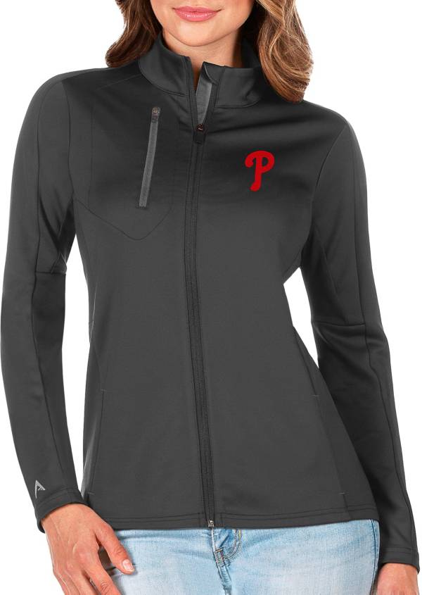 Antigua Women's Philadelphia Phillies Generation Full-Zip Gray Jacket product image