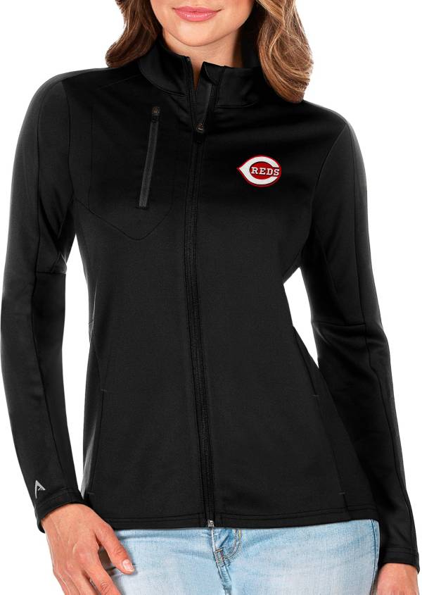Antigua Women's Cincinnati Reds Generation Full-Zip Black Jacket