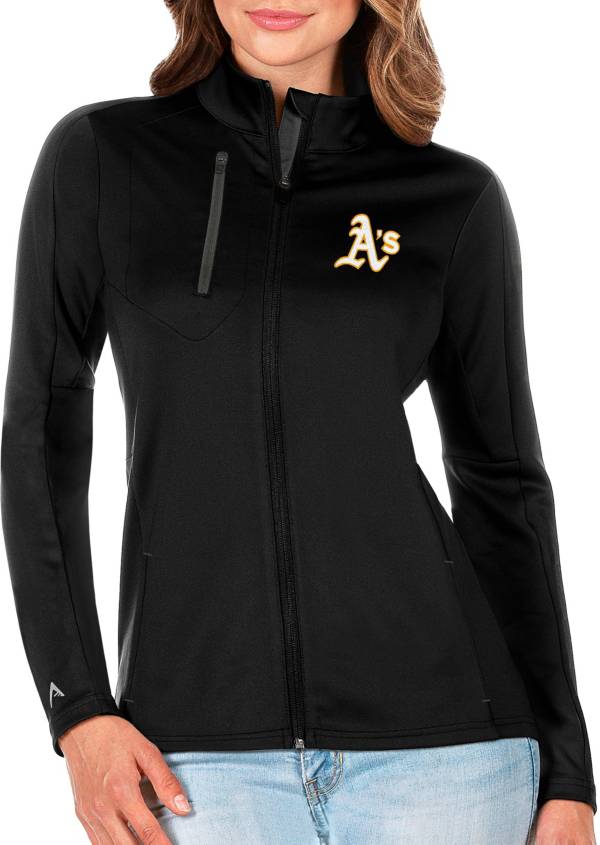 Antigua Women's Oakland Athletics Generation Full-Zip Black Jacket