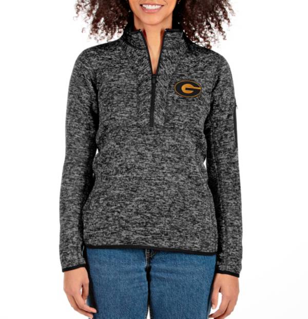 Antigua Women's Grambling State Tigers Black Fortune 1/4 Zip Pullover