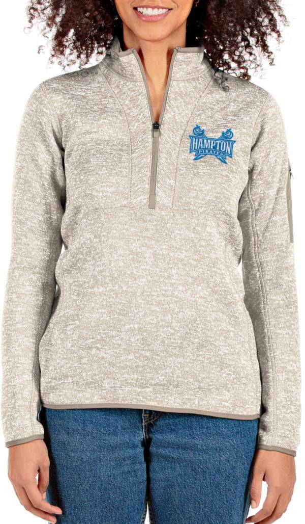 Antigua Women's Hampton Pirates White Fortune 1/4 Zip Pullover