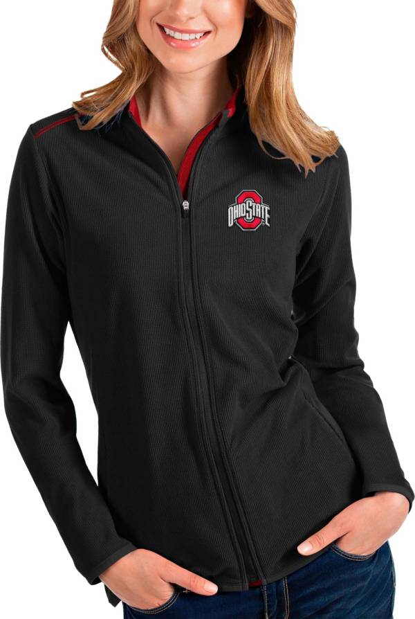 Antigua Women's Ohio State Buckeyes Black Glacier Full-Zip Jacket