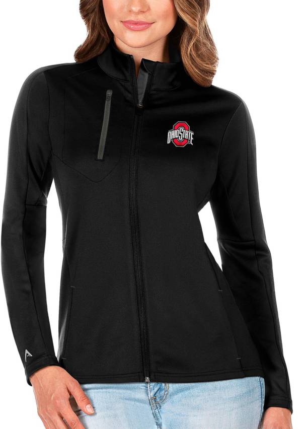 Antigua Women's Ohio State Buckeyes Black Generation Full-Zip Jacket