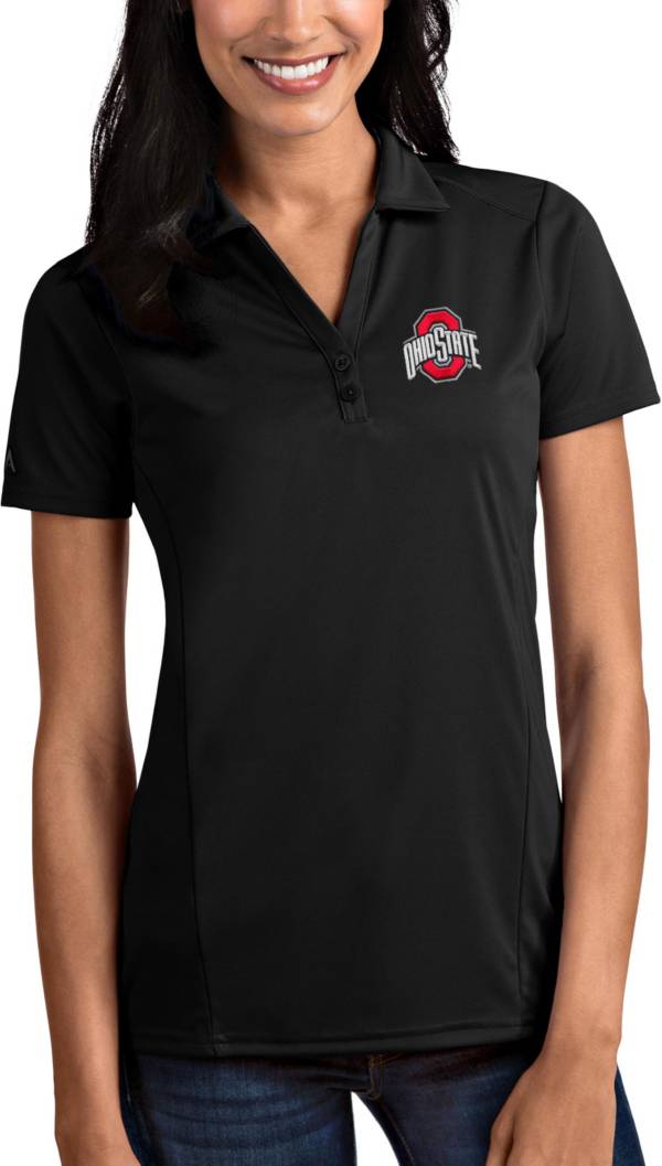 Antigua Women's Ohio State Buckeyes Black Tribute Performance Polo