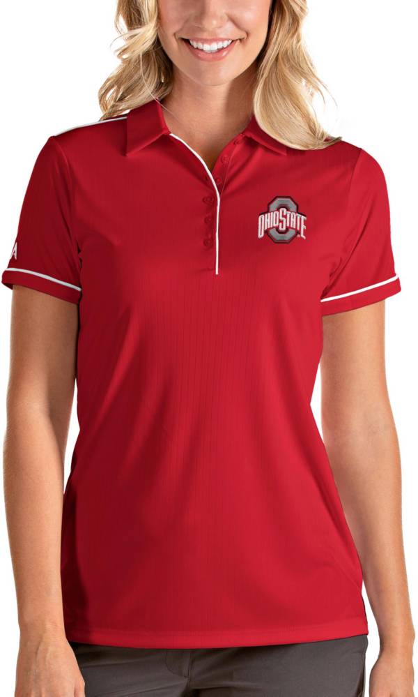 Antigua Women's Ohio State Buckeyes Scarlet Salute Performance Polo