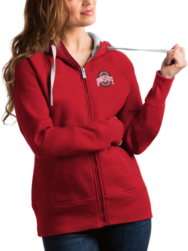 Antigua Women's Ohio State Buckeyes Red Victory Full-Zip Hoodie product image