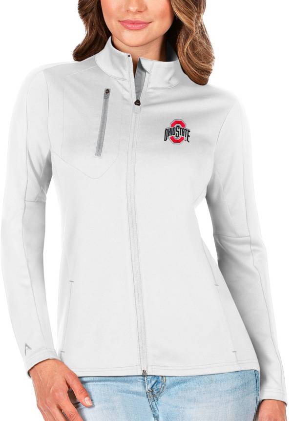 Antigua Women's Ohio State Buckeyes White Generation Full-Zip Jacket