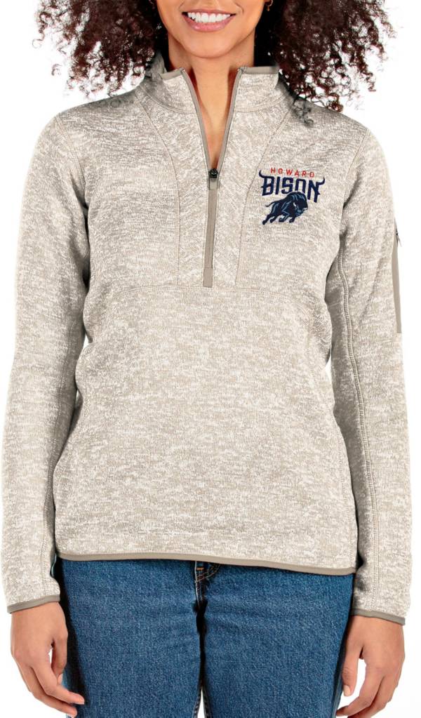 Antigua Women's Howard Bison White Fortune 1/4 Zip Pullover product image
