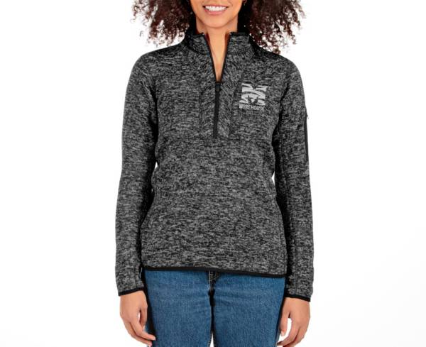 Antigua Women's Morehouse College Maroon Tigers Black Fortune 1/4 Zip Pullover