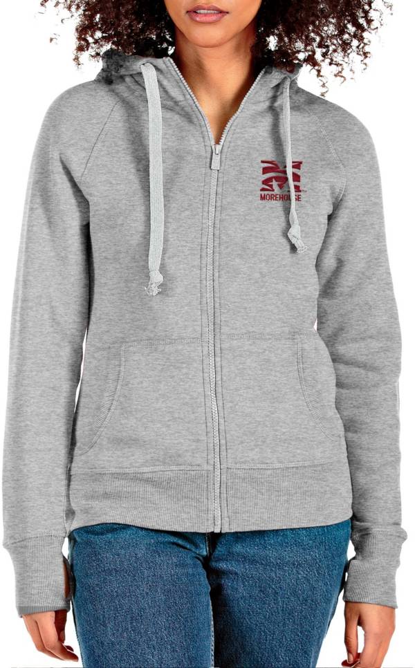 Antigua Women's Morehouse College Maroon Tigers Grey Victory Full Zip Jacket product image