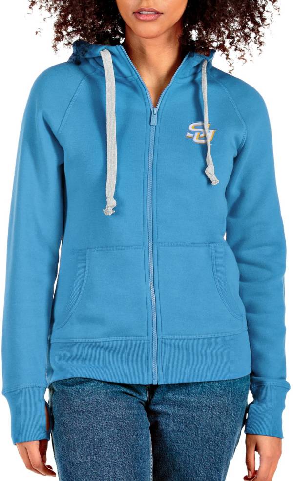 Antigua Women's Southern University Jaguars Blue Victory Full Zip Jacket