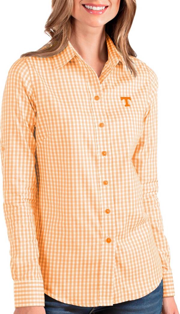 Antigua Women's Tennessee Volunteers Tennessee Orange Structure Button Down Long Sleeve Shirt